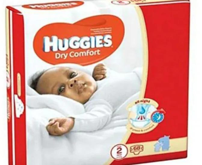 Huggies Dry Comfort Jumbo size 2 (3-6Kgs) 68's  (Pack of 2) diapers