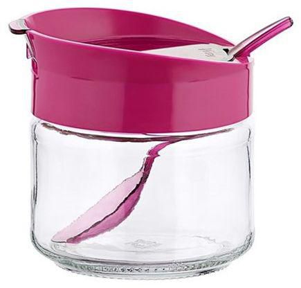 Renga Glass Sugar Dish With Spoon - Purple