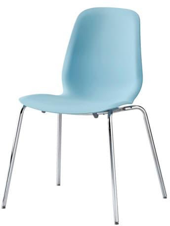 LEIFARNE Chair, light blue, Broringe chrome-plated