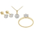 Vera Perla 18K Solid Yellow Gold Diamond Solitaire Jewelry Set - SS1
