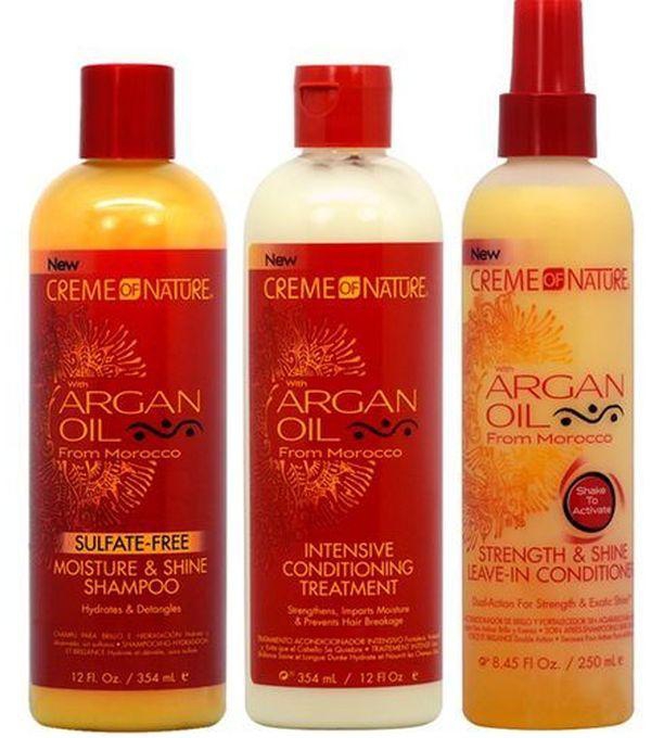 Creme Of Nature Argan Oil Shampoo + Intensive Treatment + Strength And Shine Leave-in Treamtment"Set