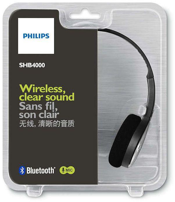 Philips SHB4000 Bluetooth Stereo Headset, Black
