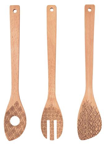 SOMMAR 20173-piece kitchen utensil set, beech