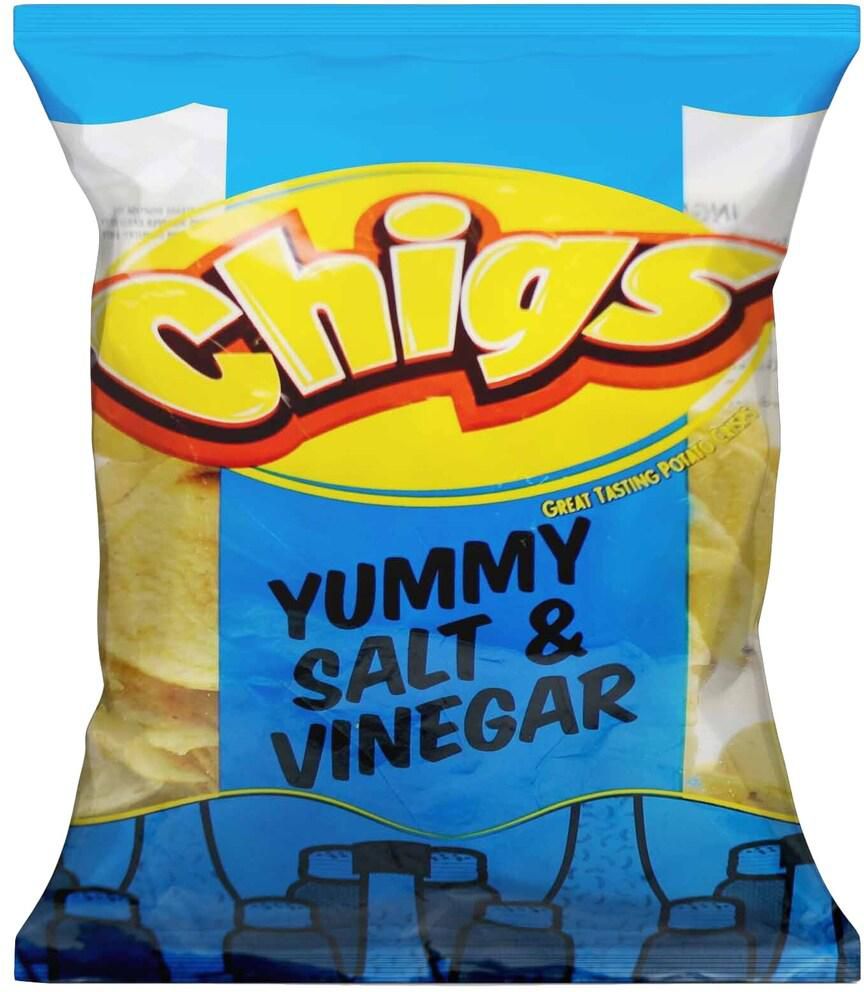 Chigs Yummy Salt And Vinegar Potato Crisps 50g