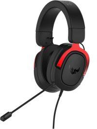 Asus H3 TUF Gaming Headset Red featuring 7.1 surround sound,deep bass,lightweight design,fast-cooling ear cushions 90YH02AR-B1UA00