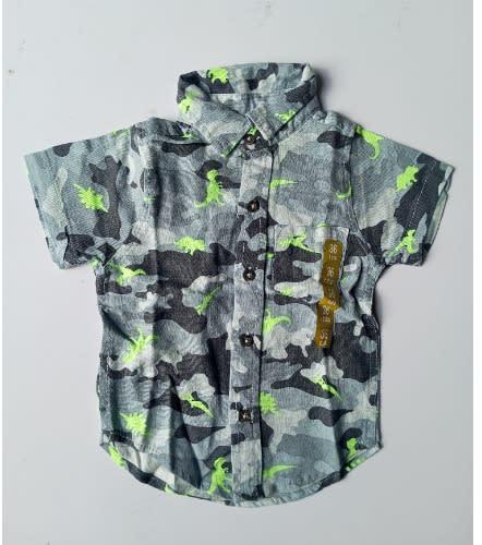 Boys Linen Short Sleeve Shirt - Camouflage 
