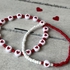 Bracelets Heart White & Red For Girls