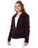 Kady Cotton Two-Tone Striped Zip-up Hooded Unisex Jacket - Purple and Black, M