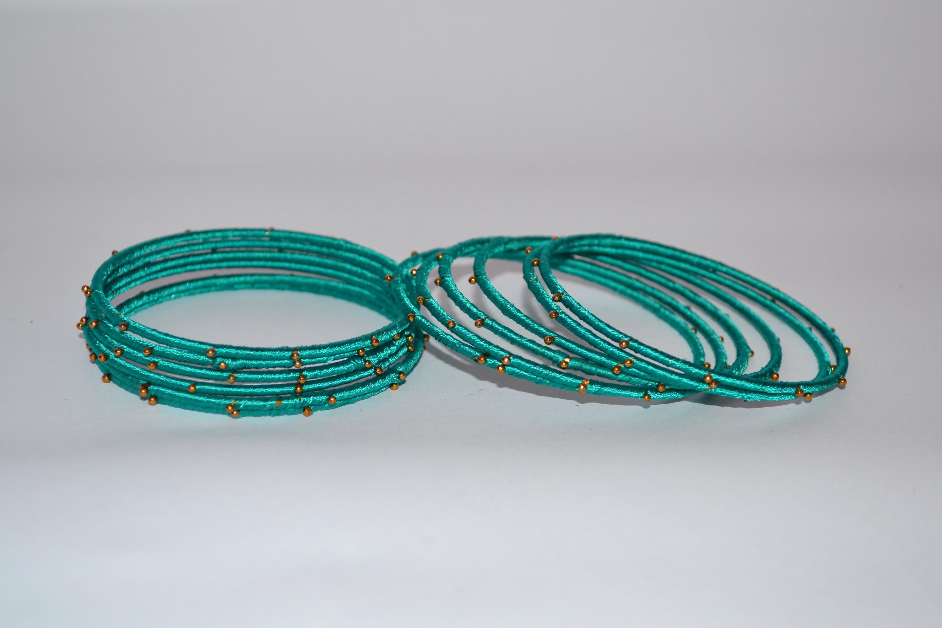 Aqua Green Bangle Bracelet by Manju Bangle M5009-9 12 Piece Set Jewellery 4