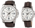Casio His & Hers White Dial Leather Band Couple Watch - MTP/LTP-1314L-7AV