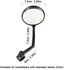 L shaped Bike Mirror Convex Rearview wide-angle 360-degree 22 mm