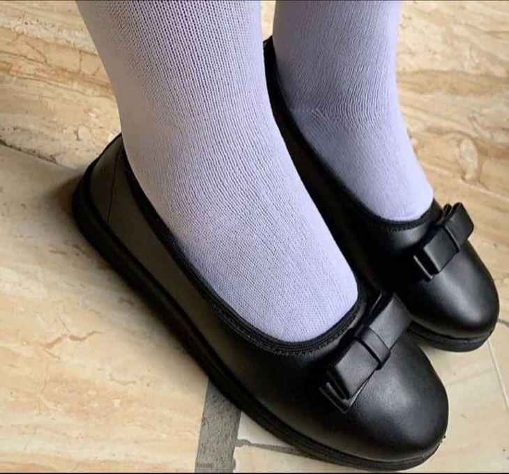 Girls Flat School Shoe - Black