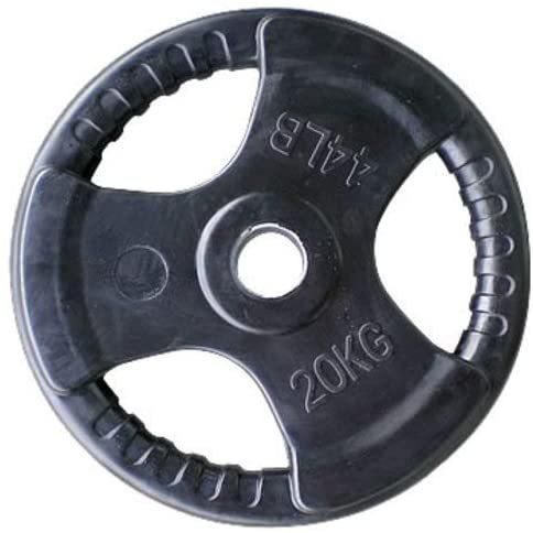 Sky Land - Rubber Gym Weight Plate, EM-9264 - 20 Kgs (Black)