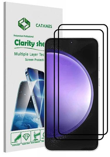 2 Pack For Samsung Galaxy S23 FE Screen Protector 9H Hardness Scratch Resistance Screen Protector Touch Sensitive Case Friendly Tempered Glass Film