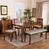 Norah 6PCE,Table, 4-Chair & Banquette Dining Set, Brown- WD528