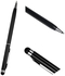3X 2 in 1 Universal Capacitive Stylist Slim 2019 Ballpoint Pen Stylus for iPhone Tablet all smart phones Black