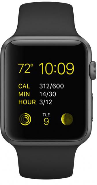Apple Watch Sport 42mm Space Gray Aluminum Case with Black Sport Band