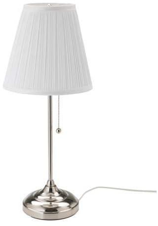 ARSTID Table lamp, nickel-plated, white