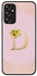 Rugged Black edge case for Samsung Galaxy A24 4G Slim fit Soft Case Flexible Rubber Edges Anti Drop TPU Gel Thin Cover - Custom Monogram Initial Floral Pattern Alphabet - D - Pink