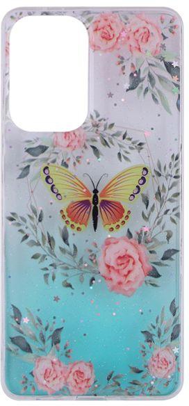 SAMSUNG GALAXY A33 5G - Transparent Silicone Case With Flowers And Butterflies Prints
