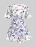 Plus Size Metal Decor Cami Top and Lace Panel Floral Chiffon Draped Ruffle Kimono Set - L | Us 12