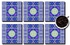 Photo Block صينية تقديم خيامية رمضان+ 6 قطع لحمل الأكواب - أزرق
