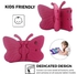 iPad 9 8 10.2 3D Cute Butterfly Case for Kids ipad 9 Kids case with Stand Light Shockproof Rugged Heavy Duty Kid Friendly Tablet Case for iPad 10.2 case ipad 8th 9th 2021 Pink