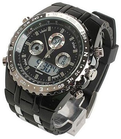 Sanwood Men's Fashion Luxury Casual Multifunctional Digital Quartz Analog Sports Wrist Watch