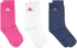 Adidas AJ9601 3 Pack Socks for Unisex - 47-50 EU, Pink/White/Blue