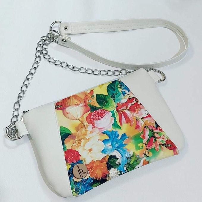 Patch Bags Leather Flower Cross Body Bag - White
