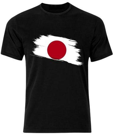 Japan Patriotic Independent Day Printed Casual Crew Neck Premium Short Sleeve T-Shirt Black
