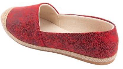 ZAHWA Women's Handmade Leather Espadrin Shoes 39 - Red ZS62012-RED-39