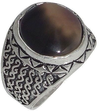 Natural yemen aqiq gemstone ring Yamani design