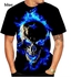 Summer Fashion T-shirt 3D Skull Printing Series Men's Street Round Neck Short Sleeve Top