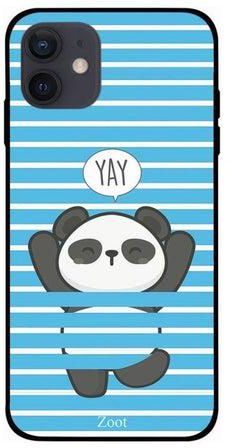 Panda Printed Case Cover -for Apple iPhone 12 Blue/White/Grey Blue/White/Grey