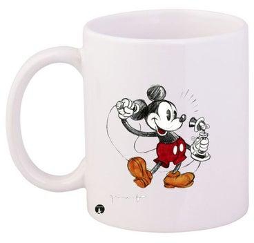 Mickey Mouse Printed Coffee Mug White/Black/Red 11ounce