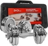 Generic Adjustable Chrome-Cast Dumbbell Set - 10Kg Dumbbell Set Anti-Slip hand grip. Great for home use. Ideal for upper body works outs and toning exercises.