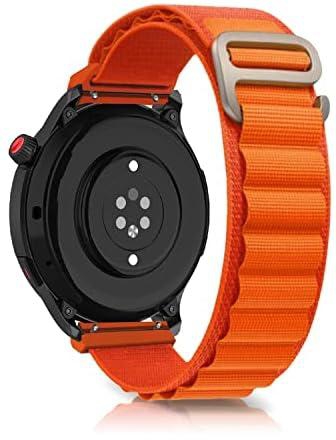 Niboow 22mm Strap for Amazfit GTR 4/GTR 3 Pro/GTR 3/GTR 2e/Huawei Watch GT 3 Pro 46mm/GT Runner, Nylon Sports G Hook Replacement Strap for Xiaomi Watch S1/S1 Active/Mi Watch - Orange