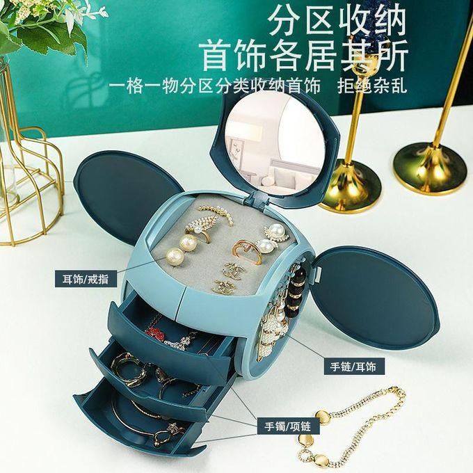 Ball shaped 6 cubicle jewelry cosmetic organizer with 3 drawers