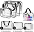 eWINNER 3 Pack Clear Portable Cosmetic Bag Travel Toiletry Bag Travel Organizer Transparent Waterproof Pouch Organizer Cosmetic Bag (black)