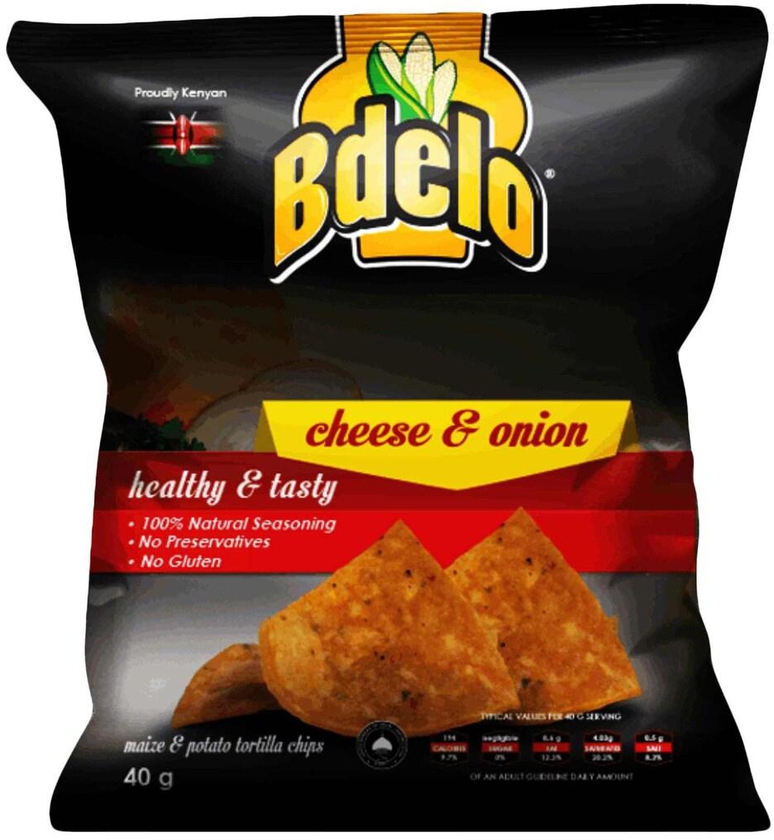 Bdelo Maize Tortilla Cheese And Onion Potato Chips 40G