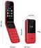 NOKIA 2720 (Flip) Feature Phone, Dual SIM, 2MP Camera with LED flash, 4G LTE - Red