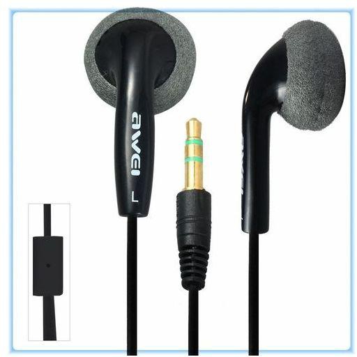 Universal Design Awei ES10 1.2m Cable Length In-ear Earphone For Mobile Phone Tablet PC Noise Isolating Hi-definition Technology Black