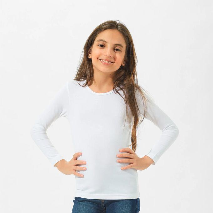Mesery Undershirt Long Sleeves Top For Girls - White