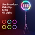 RGB مصباح سيلفي LED حلقي 45 سم 18 بوصة مصباح تصوير ملون مع حامل 210 سم