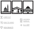 لوحة فنية جدارية اسلامية للمسجد الاقصى والمسجد الحرام والمسجد النبوي من ايوا كونسيبت، ديكور حائط من الاكريليك الخشبي بتصميم الكعبة| ديكور لرمضان | هدية بطابع اسلامي (حجم L، ذهبي، 3 لوحات)