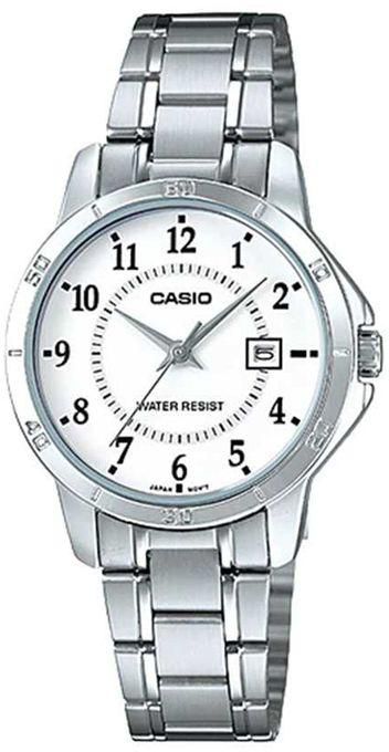 Casio Women's Water Resistant Analog Watch LTP-V004D-7BUDF - 35 mm - Silver