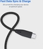Powerology PVC Braided USB-C To USB-C Charging Cable And Data Sync Cable 2M 100W Power Delivery Fast Charging Compatible With All USB-C Devices - Black