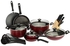 Prestige 25Pc Non Stick Cookware Set + Free Rice Cooker Pr81595, Red