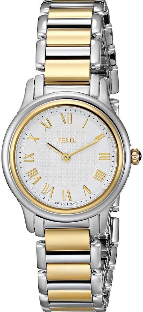 Fendi Classico Women's White Dial Two Tone Stainless Steel Band Watch - F251124000
